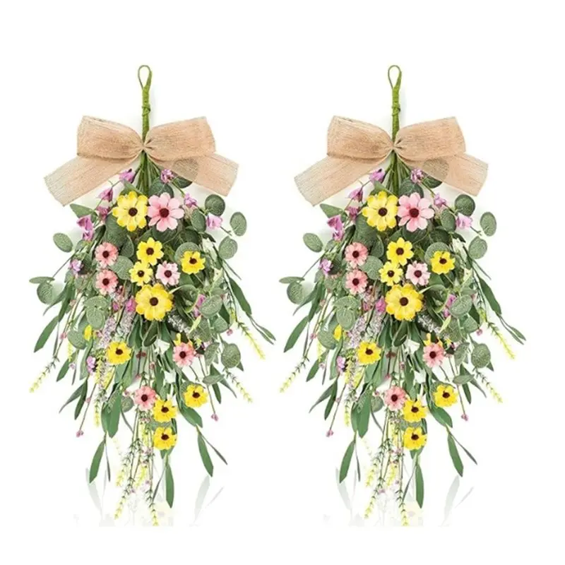 

【ГОРЯЧИЕ ТОВАРЫ】Весенне-летние цветочные гирлянды-капли 22 дюйма, 2 шт., искусственные гирлянды-венки для украшения кухонных шкафов