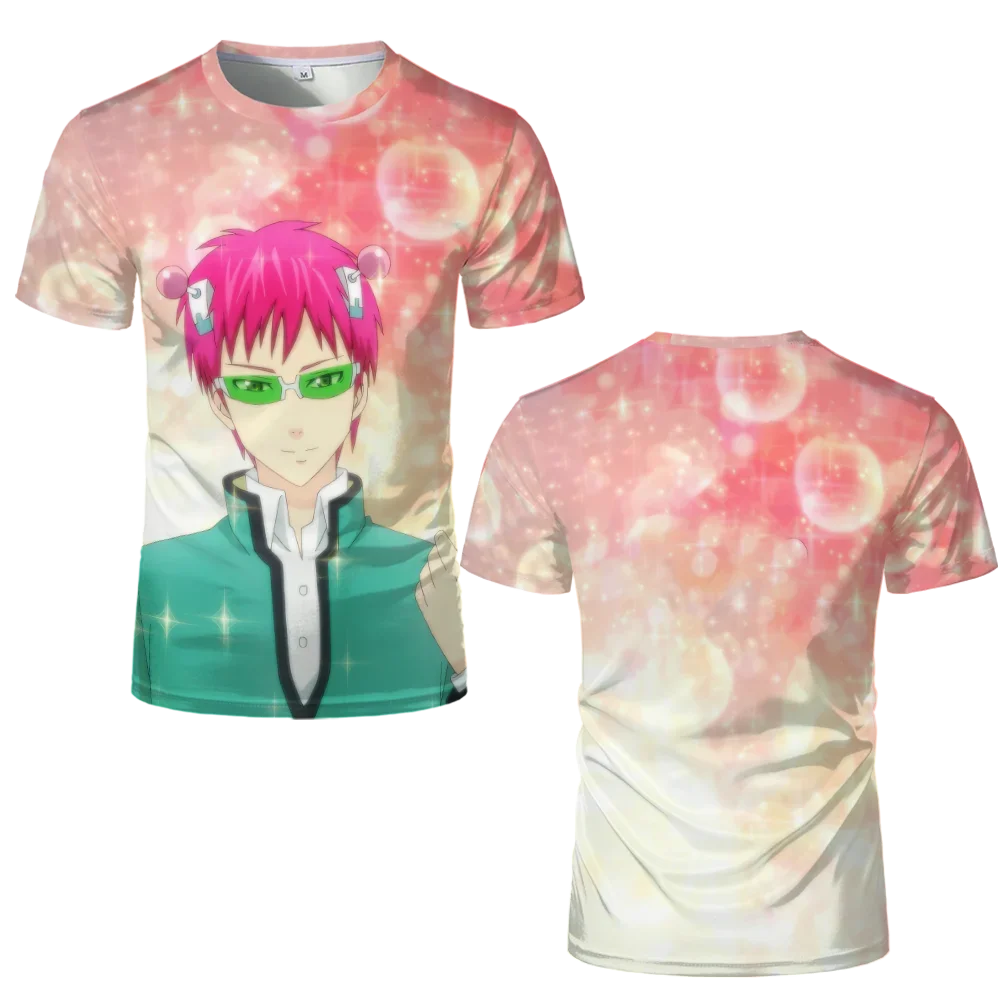 Saiki Kusuo No Sai-Nan Anime Printed T-shirt Men/Women/ Breathable Soft Harajuku T-shirt Summer Kawaii Fun Men's T-shirt