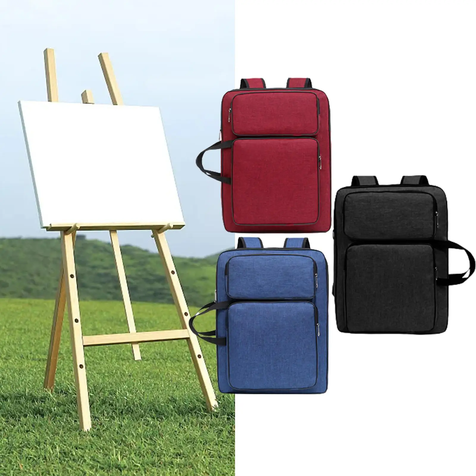 Draw Board Storage Tote Art Portfolio Case for Stationery Palette Brush