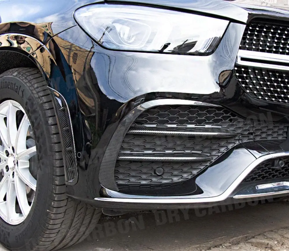 Carbon Fiber Front Bumper Side Splitters Accessories For Mercedes Benz GLE Class W167 GLE350 GLE450 GLE53 AMG Sport SUV 2020