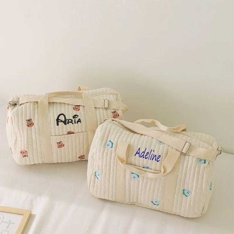 Bolso de viaje bordado personalizado, bolsa de equipaje de gran capacidad, almacenamiento ligero, bolso cruzado de mano, nuevo