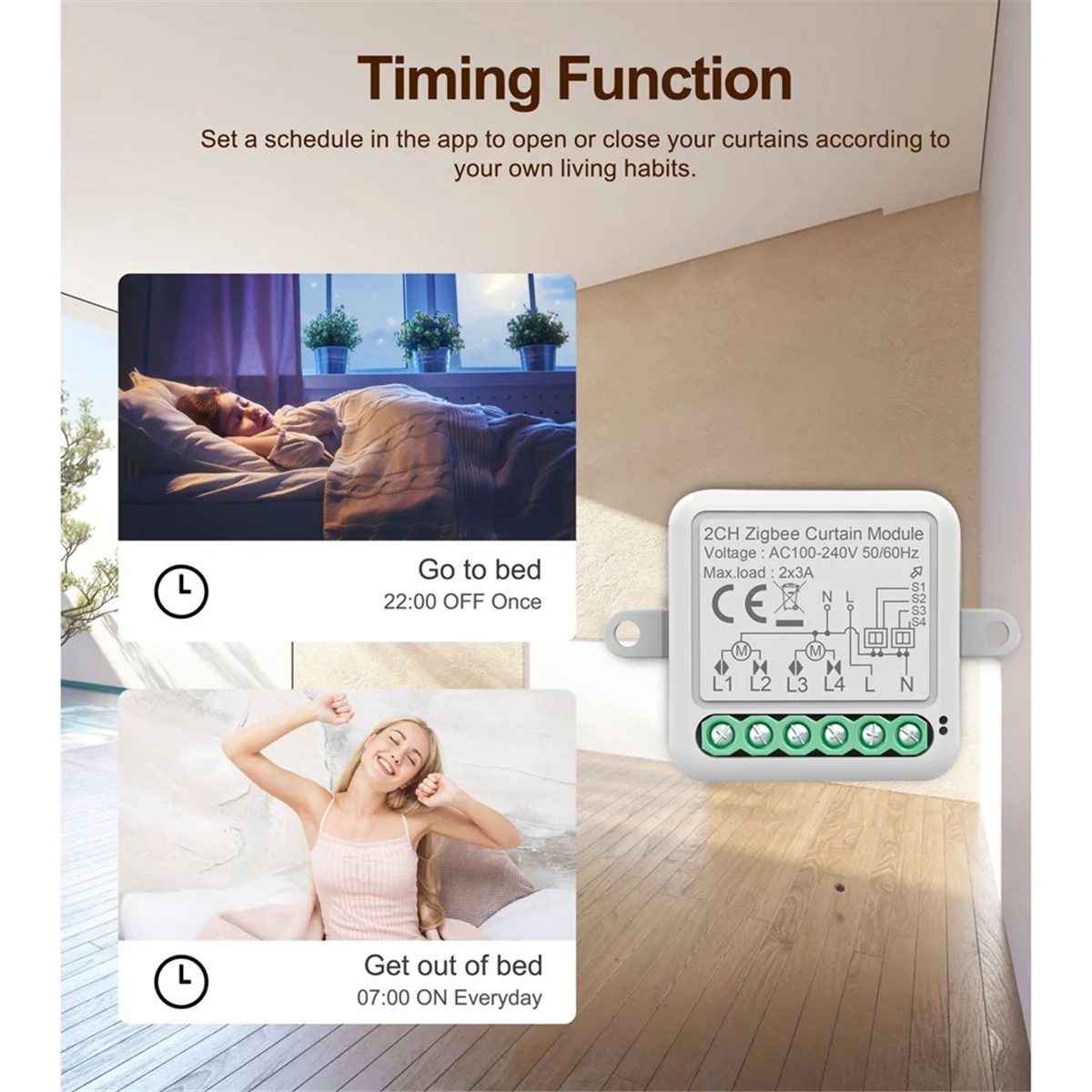 Sale Tuya Zigbee Smart Curtain Switch Module 2CH Intelligent Circuit Breaker Support APP Remote Control for Curtain Switch