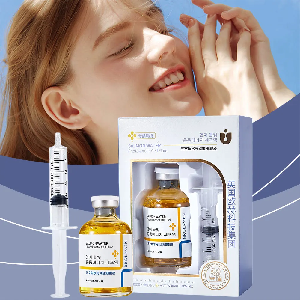 Skin Rejuvenation Essence Korean Salmon Wrinkle Serum Strengthen Skin Barrier Function 24 Hours Continuous Hydration Fiming Care