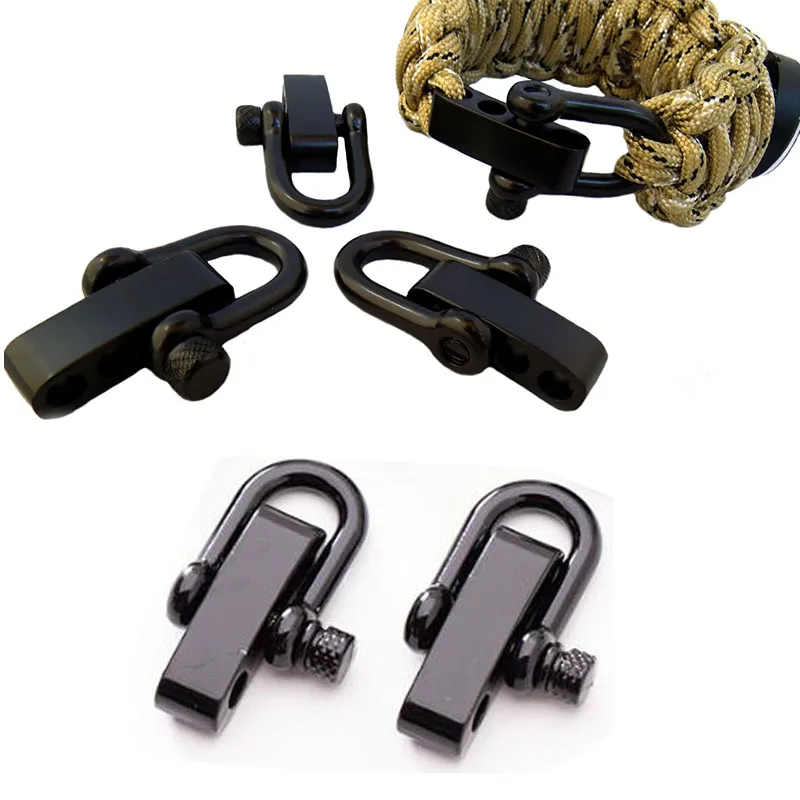 Paracord Bracelet Buckle Paracord Bracelet Accessories Black U Anchor Shackle Screw Pin Outdoor Tool Survival Rope Fittings