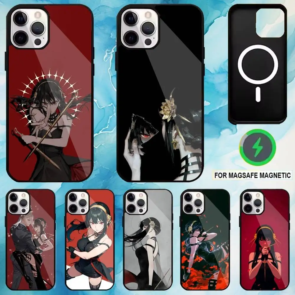 

Cool Y-Yor F-Forger Anime Phone Case For iPhone17,16,15,14,13,12,11 Plus,Pro Max Magnetic For Magsafe Wireless Charging