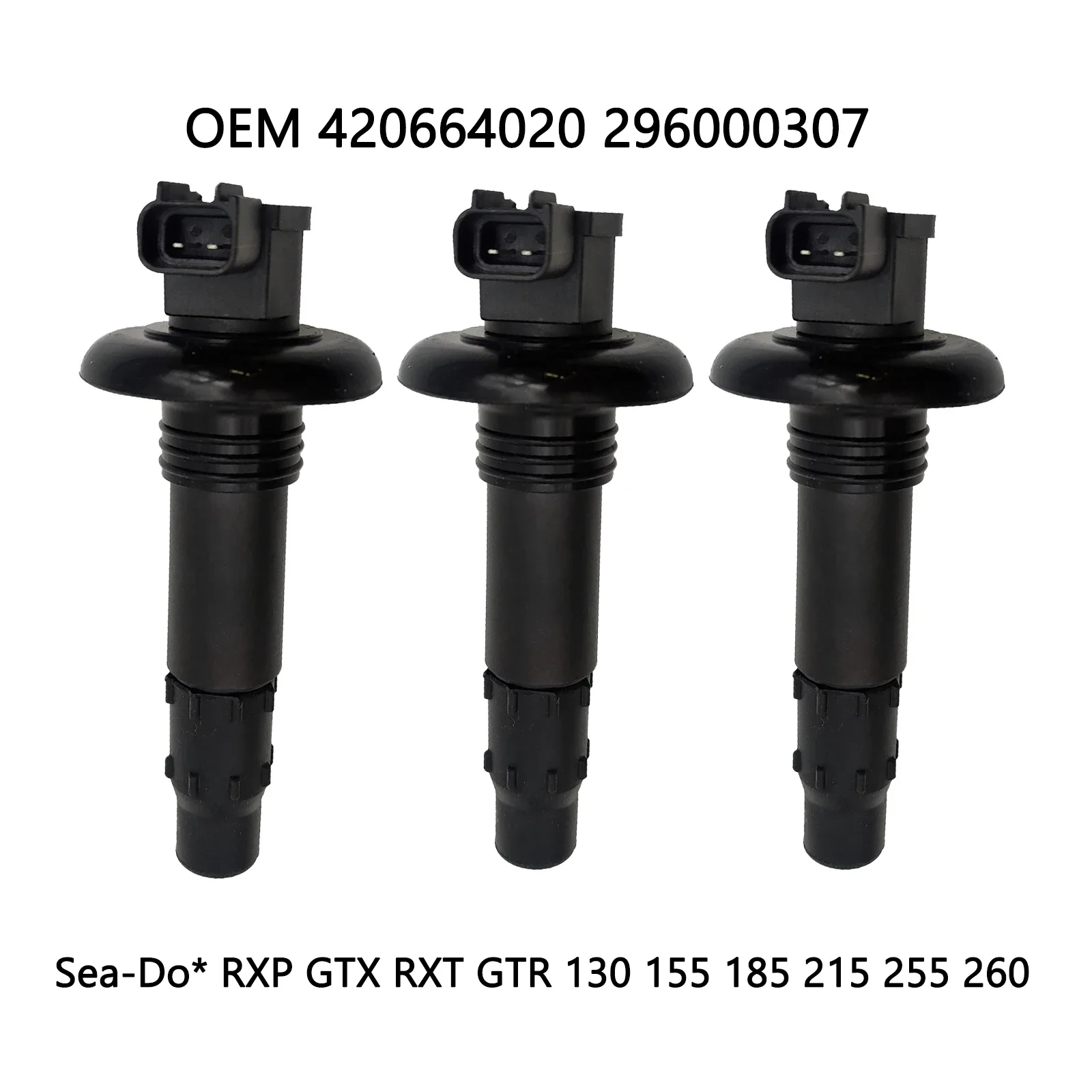 3pcs Ignition Coil Stick For SeaDoo RXP GTX RXT GTR 130 155 185 215 255 260 420664020 296000307 290664020