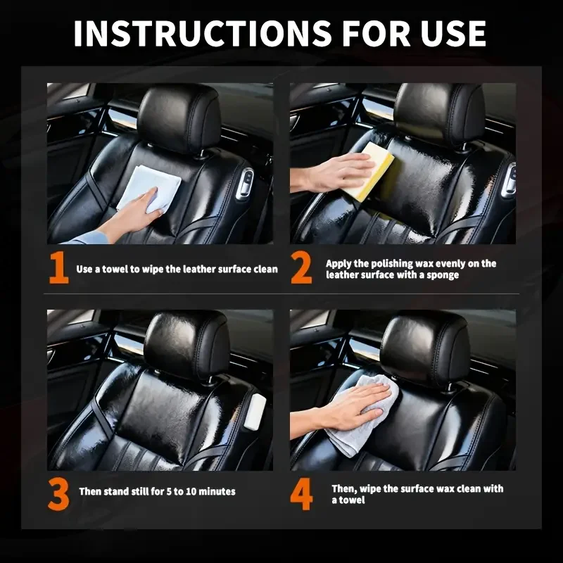 Rinnovatore e Lucidante per Plastica Auto – Cera Rinnovatrice per Pelle e Pannelli Auto, Agente Lucidante per Ripristinare la Lucentezza Nera