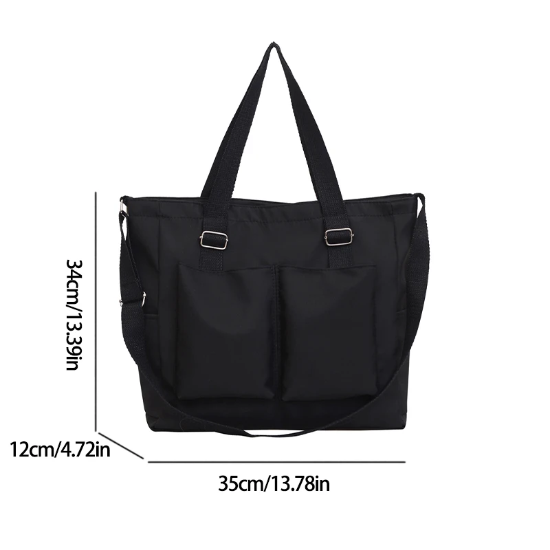 Fashion Women\'s Bag Handbags Simple Zipper Oxford Waterproof Solid Color Crossbody Large Capacity Tote Bag For Commute Shopping