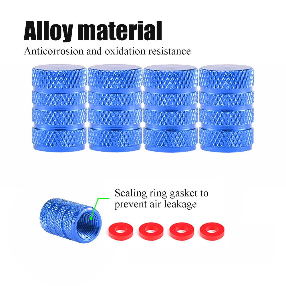 AQTQAQ Aluminum Alloy Car Wheel Tire Valve Caps Tyre Rim Stem Covers Airdust Waterproof for Automobiles Motorcycles Trucks Bikes