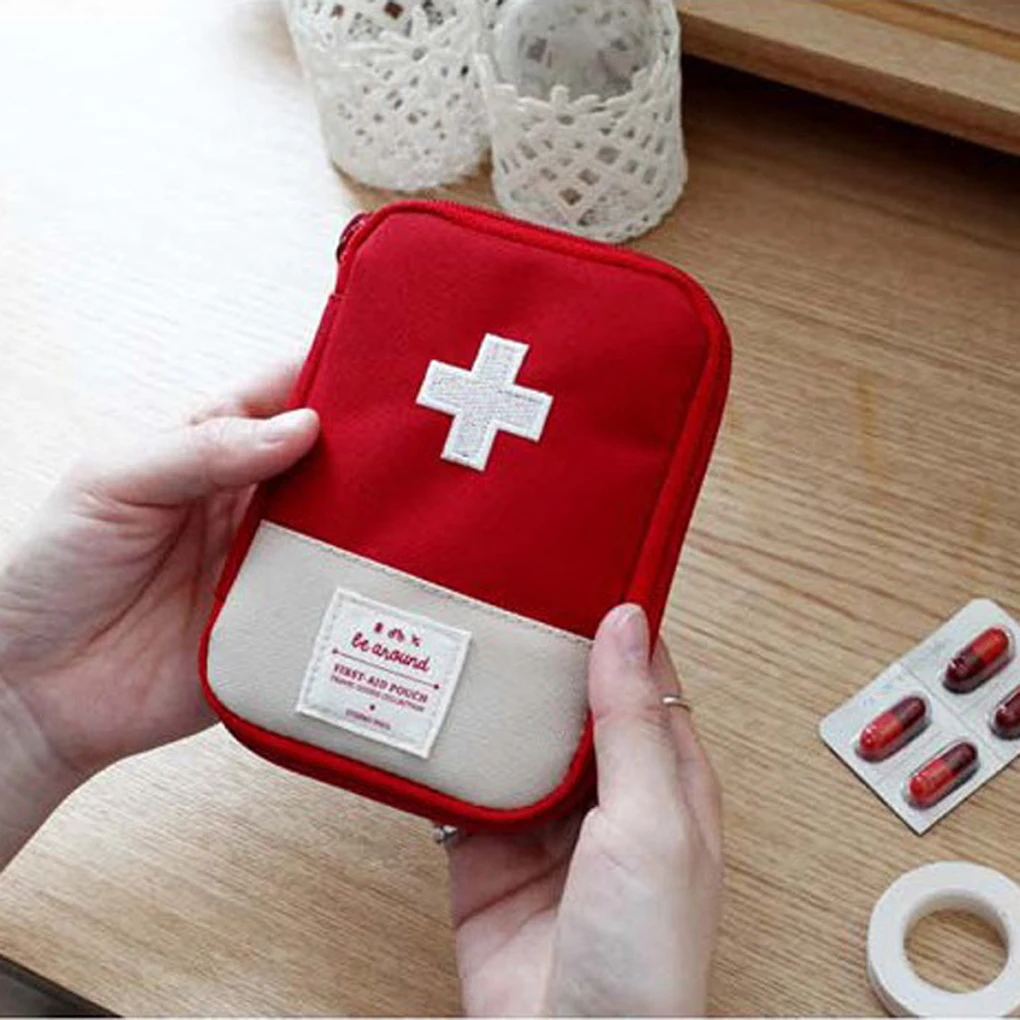 Bonito mini portátil saco de medicina kit de primeiros socorros kits de emergência médica organizador ao ar livre medicina do agregado familiar saco de armazenamento de pílula