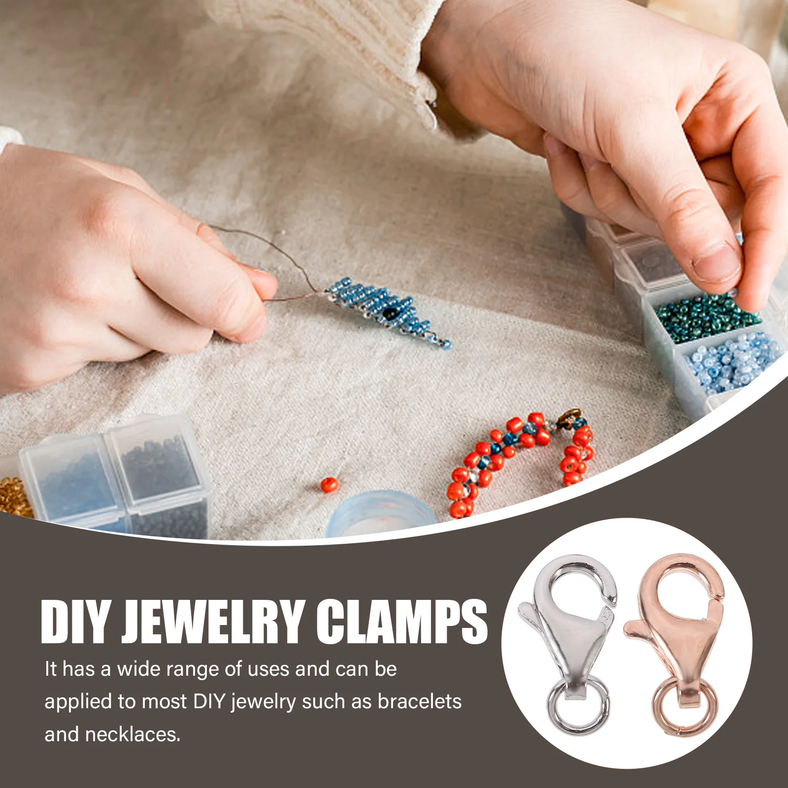 

4Sets Lobster Buckles Silver Material DIY Jewelry Making Supplies Handmade Necklace Clasp Bracelet Connection Buckle