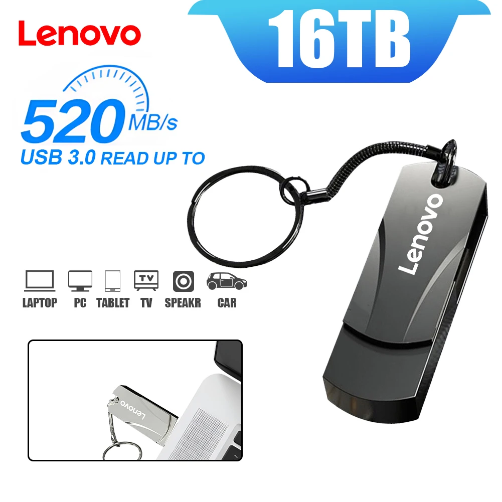 Lenovo 2TB USB 3.2 Flash Drive High Speed USB Pendrive 1TB Type-C Interface Dual-Use Flash Pen Drive For Mobile Phone Computer