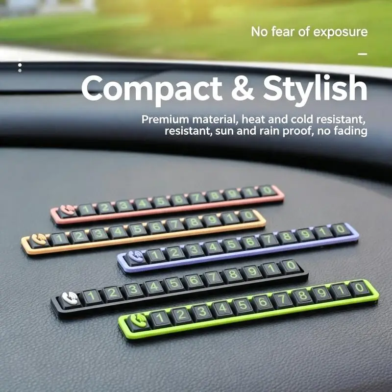 Car Temporary Parking Phone Number Plate Luminous Digits One-click Hide Function Protect Privacy for All Car Models