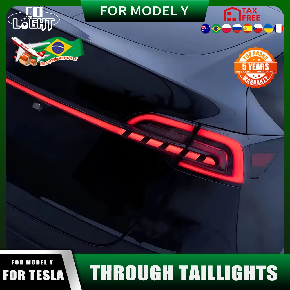 Fanale posteriore per auto COLIGHT adatto per Tesla Model Y 2019-2024 LED Through Trunk fanale posteriore modificato indicatore di direzione Streamer