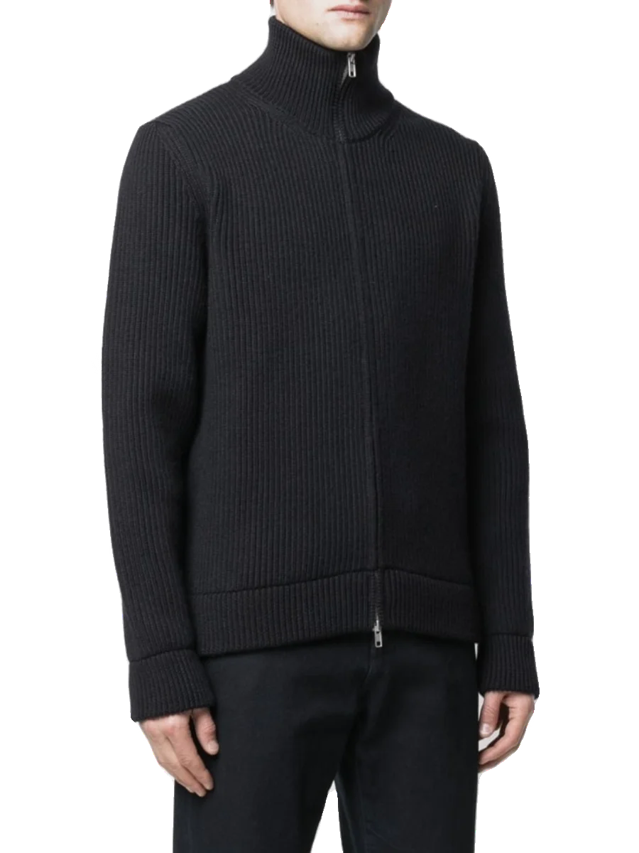 MM Style 19AW Four Corner Stitching High Collar Zipper Wool Cardigan Coat Men's and Women's Versatile Knitted Sweater