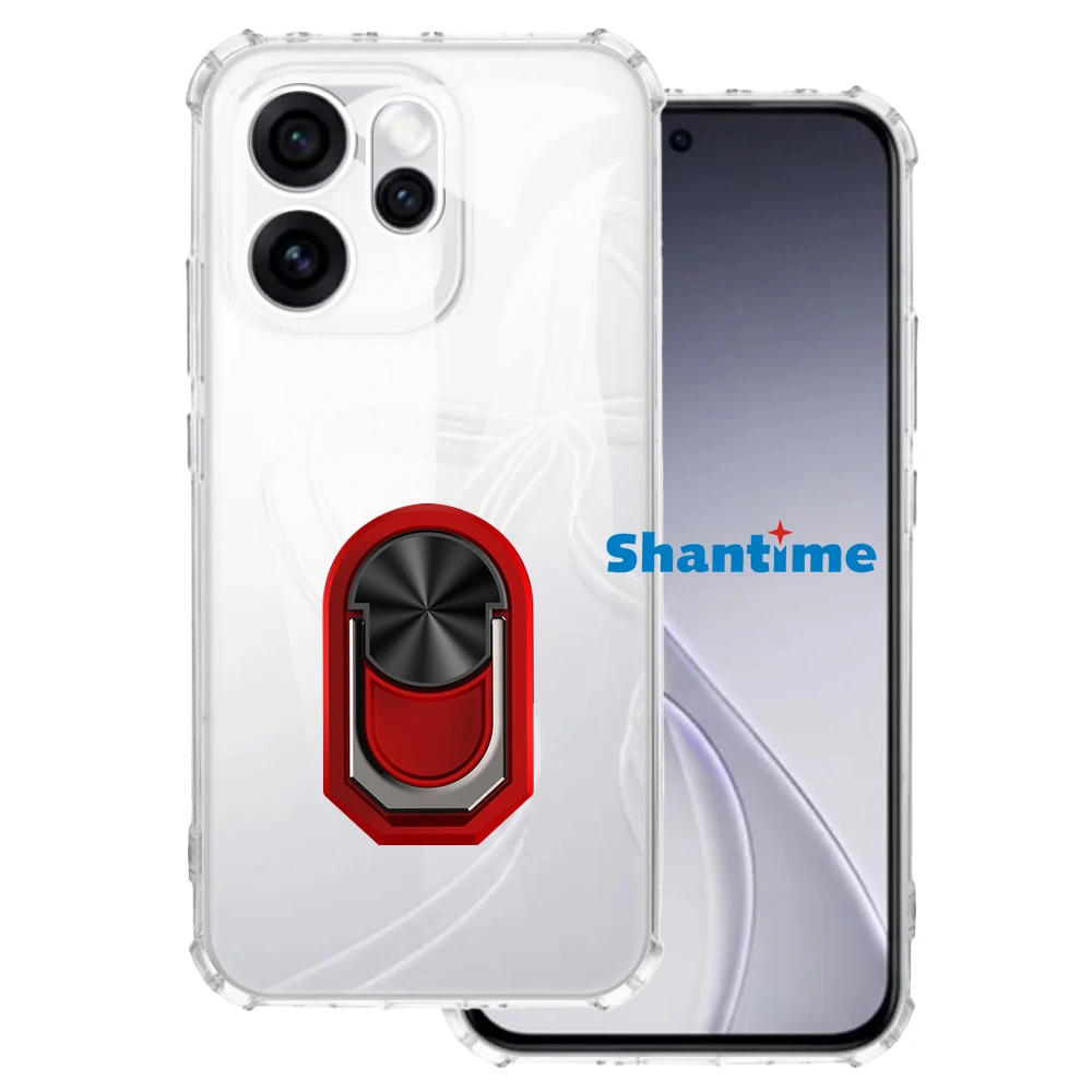 حامل حلقي فاخر مقاوم للصدمات لهاتف OPPO Reno 15 Pro 5G PLV110 غطاء حامل واقٍ من السيليكون الناعم من مادة البولي يوريثان الحراري