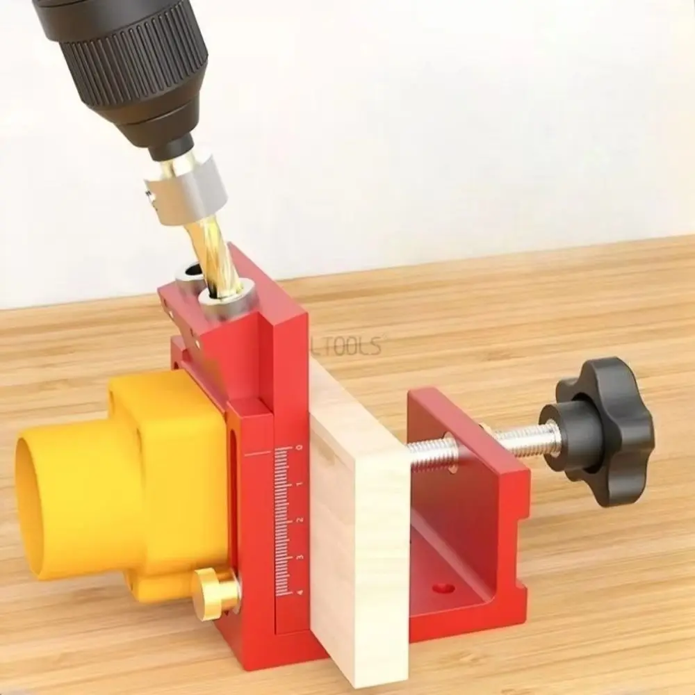 

Precise Scale Pocket Hole Jig Solid Dust Extraction Drilling Guide Fixture Wear-resistant Rust-proof Woodworking Guide