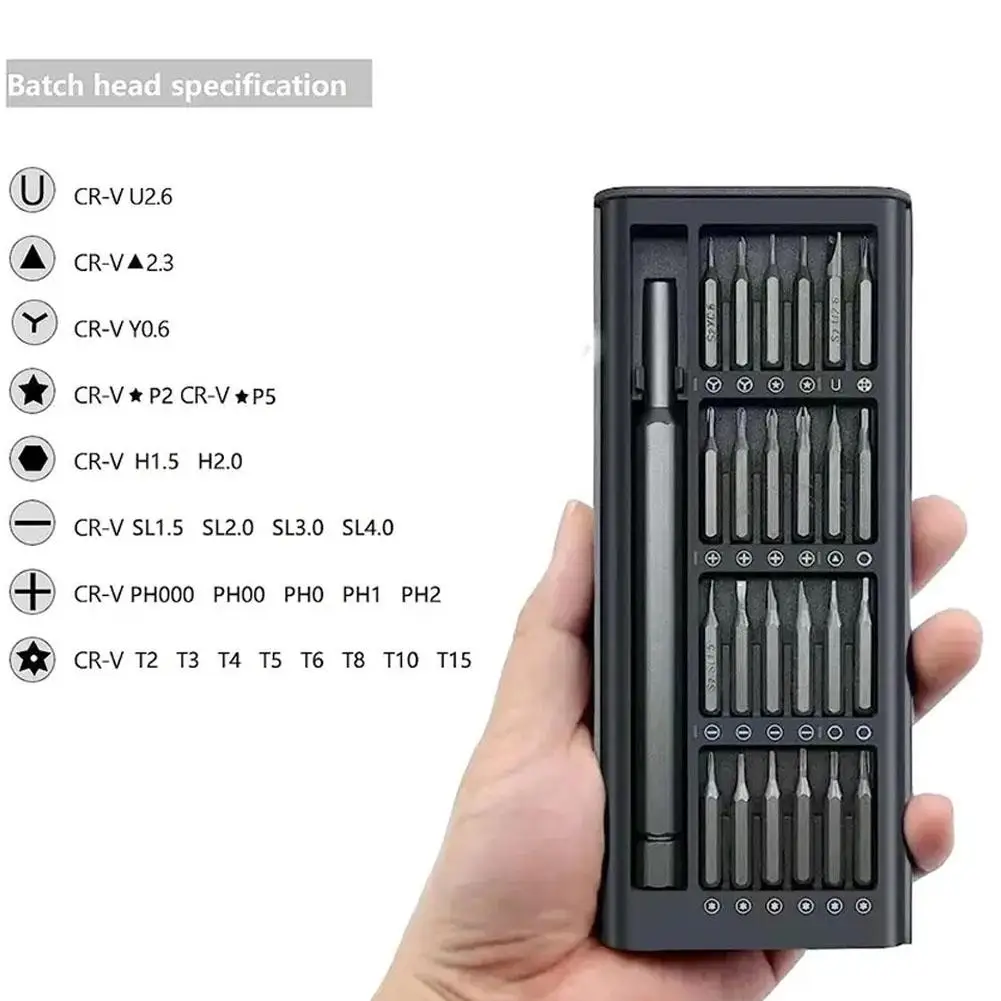 Set di supporti per cacciavite Torx magnetico 24 In 1 per la riparazione di strumenti manuali per PC per occhiali da vista per apparecchi elettrici