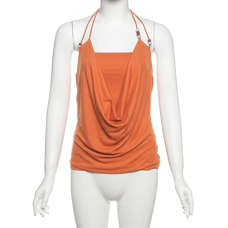2025 Foreign Trade New Women's Solid Color Vest Women's Clothing Fashion Commuting Temperament Elegant Versatile Top