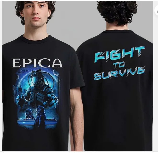 

Эксклюзивная футболка Epica 2025 года с эксклюзивным репринтом US Tour Merch Fight To Survive