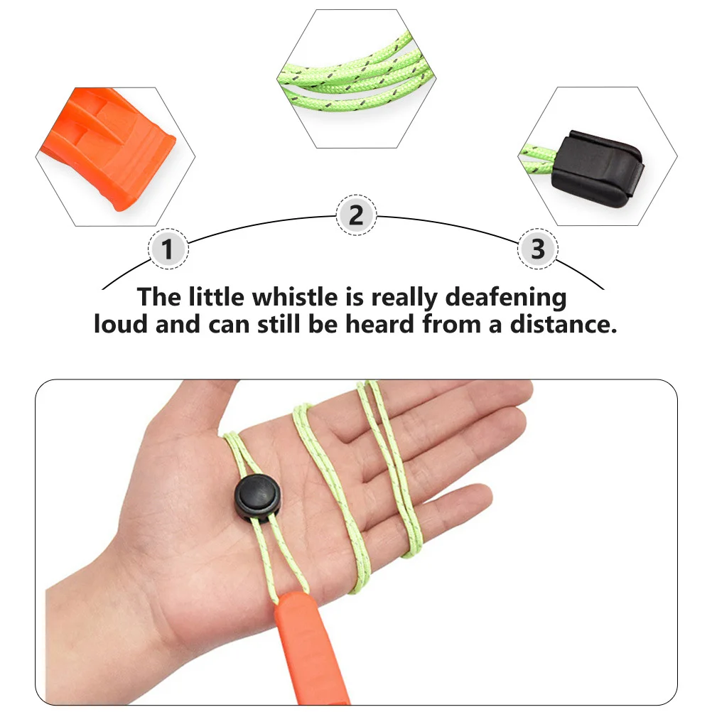 5 قطعة صافرة عالية الملعب المحمولة بصوت عال في الهواء الطلق صافرة السلامة في حالات الطوارئ للتخييم التنزه بقاء الإمدادات