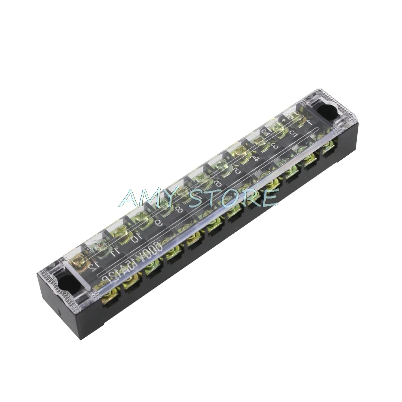 600V 15A 12 Positions Dual Row Screw Barrier Strip Terminal Block Wire connector TB-1512