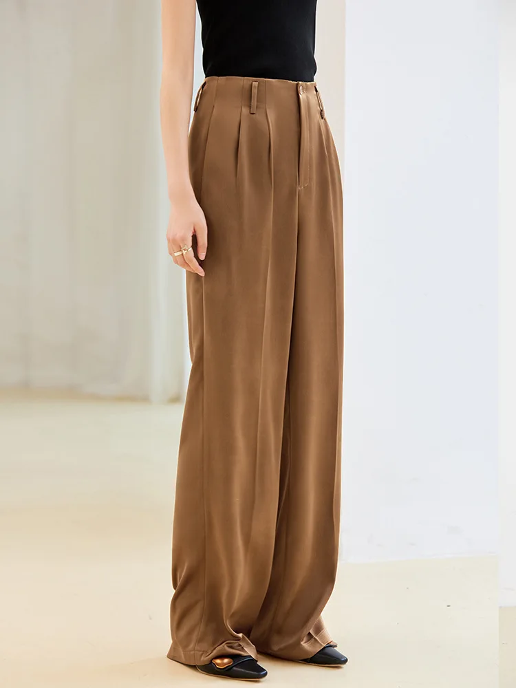 

High Waist Wide Leg Pants for Women Spring and Autumn2024New Draped Suit Pants Casual All-Matching Mop Pants Loose-Fitting Slimm