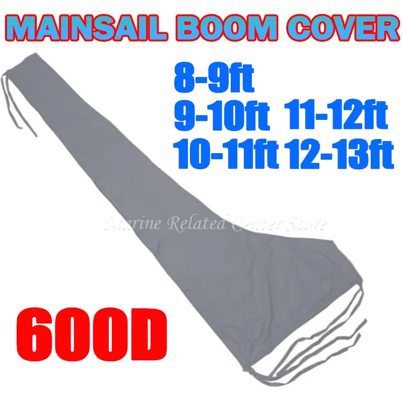 600D Heavy Duty Mainsail Boom Cover, Waterproof Boat Sail Cover, 8-13ft Anti-Wind Cover Sunshade Cover Outdoor Booms Boat Cover