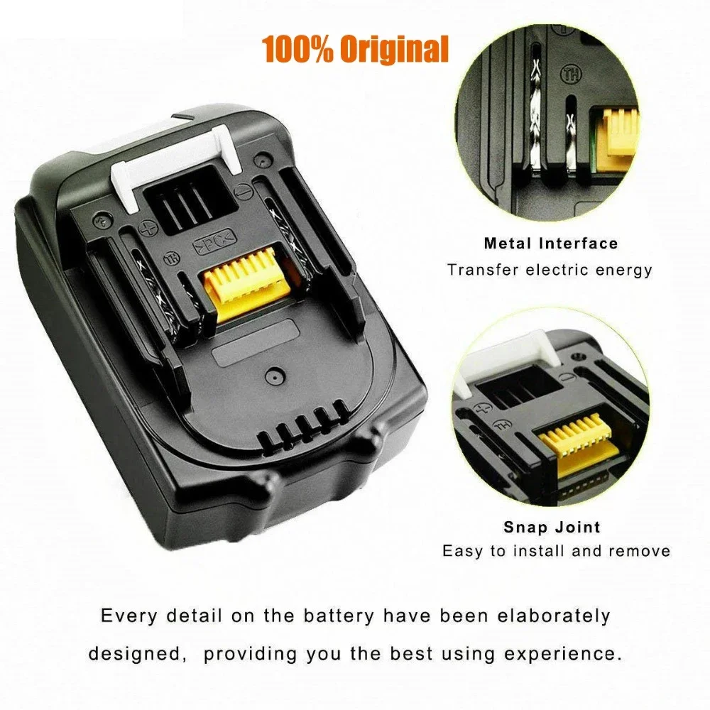 2025 18V 6000mAh Original for Makita  Rechargeable Power Tools Battery with LED Li-ion Replacement LXT BL1860B BL1860 BL1850