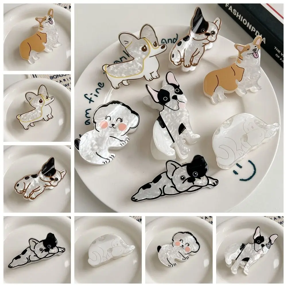 Personalized Bulldog Animal Dog Hair Claw Corgi Dog Animal Shark Clip Puppy Hair Clip Cartoon Women Headwear Girl