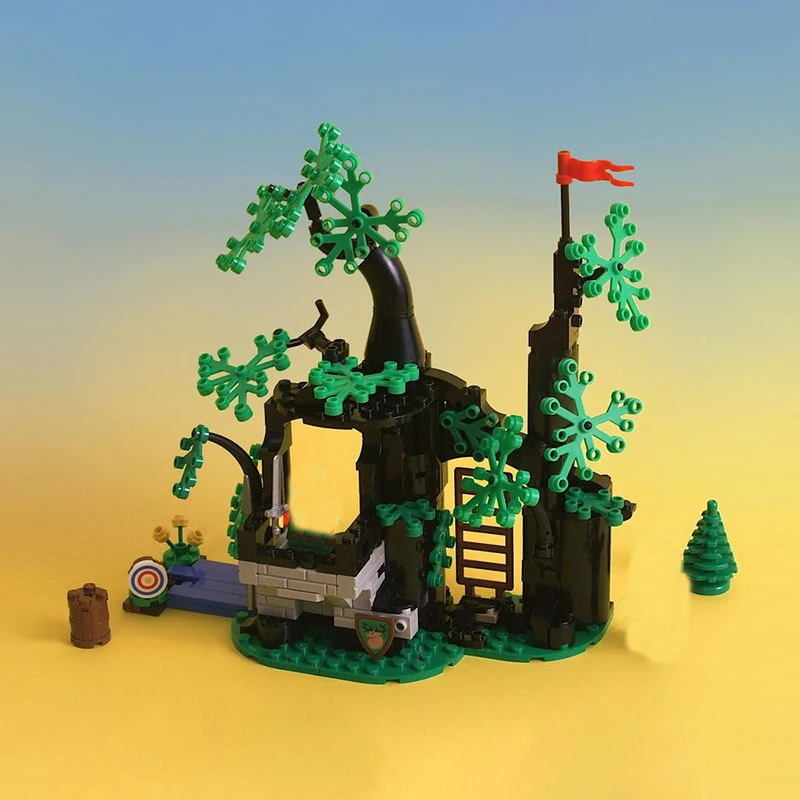 

Medieval Castle Model Moc Building Blocks Forest Hideout Alt Build Model Technology Brick Assembly Construction Toy Holiday