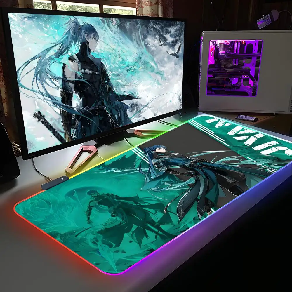 

Wuthering Waves Jiyan Mouse Pad RGB Rubber Computer Laptop Official Game Colored esports Aesthetic Pretty Fashion Luxury Mat