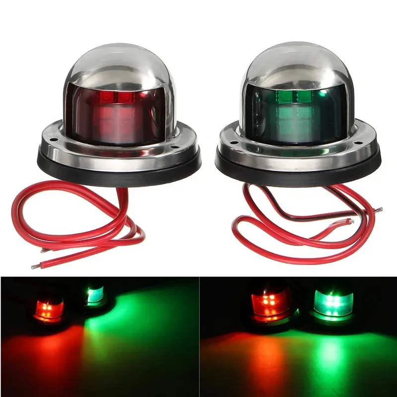12 فولت LED قارب يخت ضوء الفولاذ المقاوم للصدأ الملاحة ضوء مؤشر الضوء، مناسبة لسفينة اليخوت الضوء الأحمر والضوء الأخضر