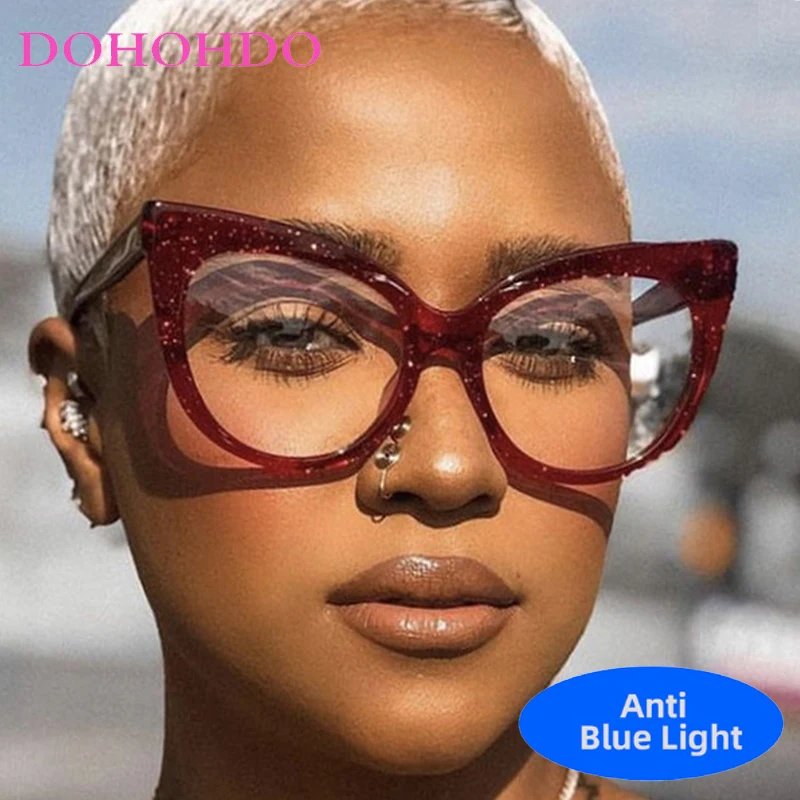 

Vintage Designers Big Frame Cat Eye Blue Light Blocking Glasses Women Men Optical Spectacle Protection Eyeglasses Lentes Очк