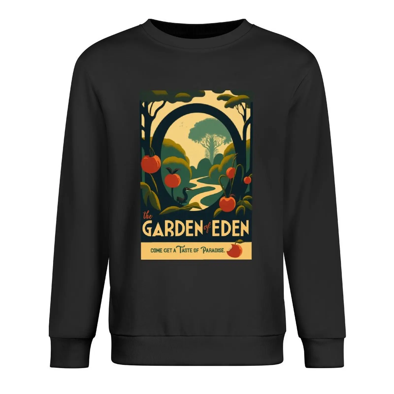 The Garden of Eden - بلوفر عتيق للسفر ملصق ملابس كورية ملابس رجالية ملابس رجالية مصممة ملابس رجالية سويت شيرت رجالي