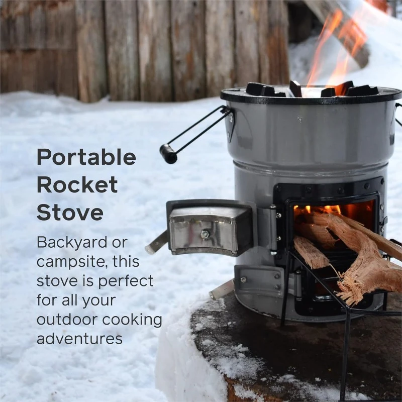 Stove Heavy Duty Portable Camp Stove for Outdoor Cooking, Versa Dual-Fuel (Wood & Charcoal)