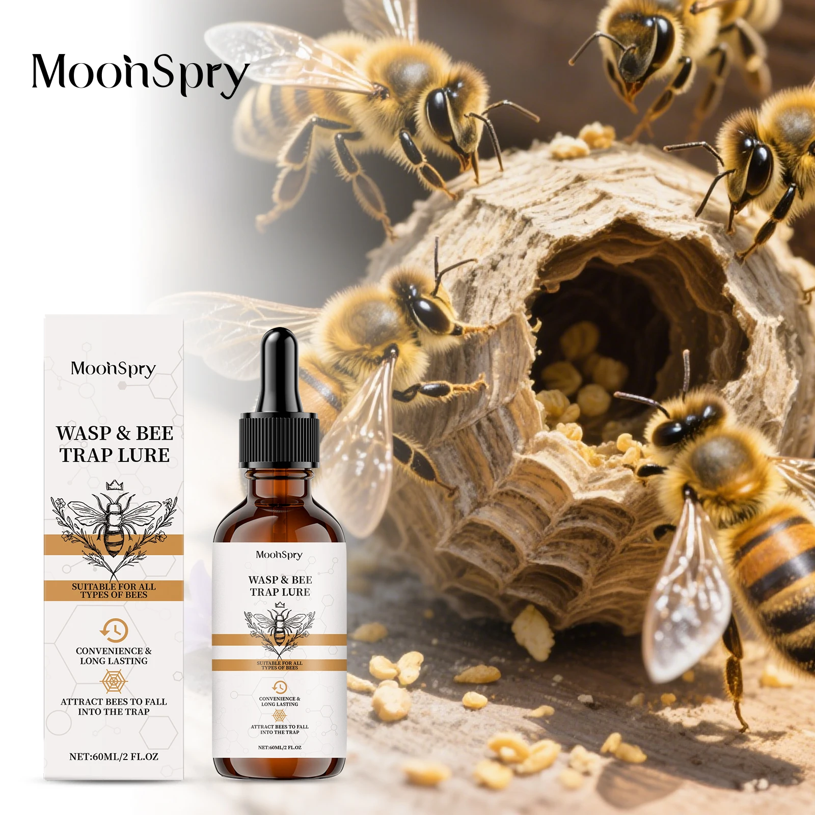 Powerful Wasp Bee Trap Lure Multi Ingredient Bee Attractant Liquid Outdoor Pest Control Safe Effective Beekeeping Attractant