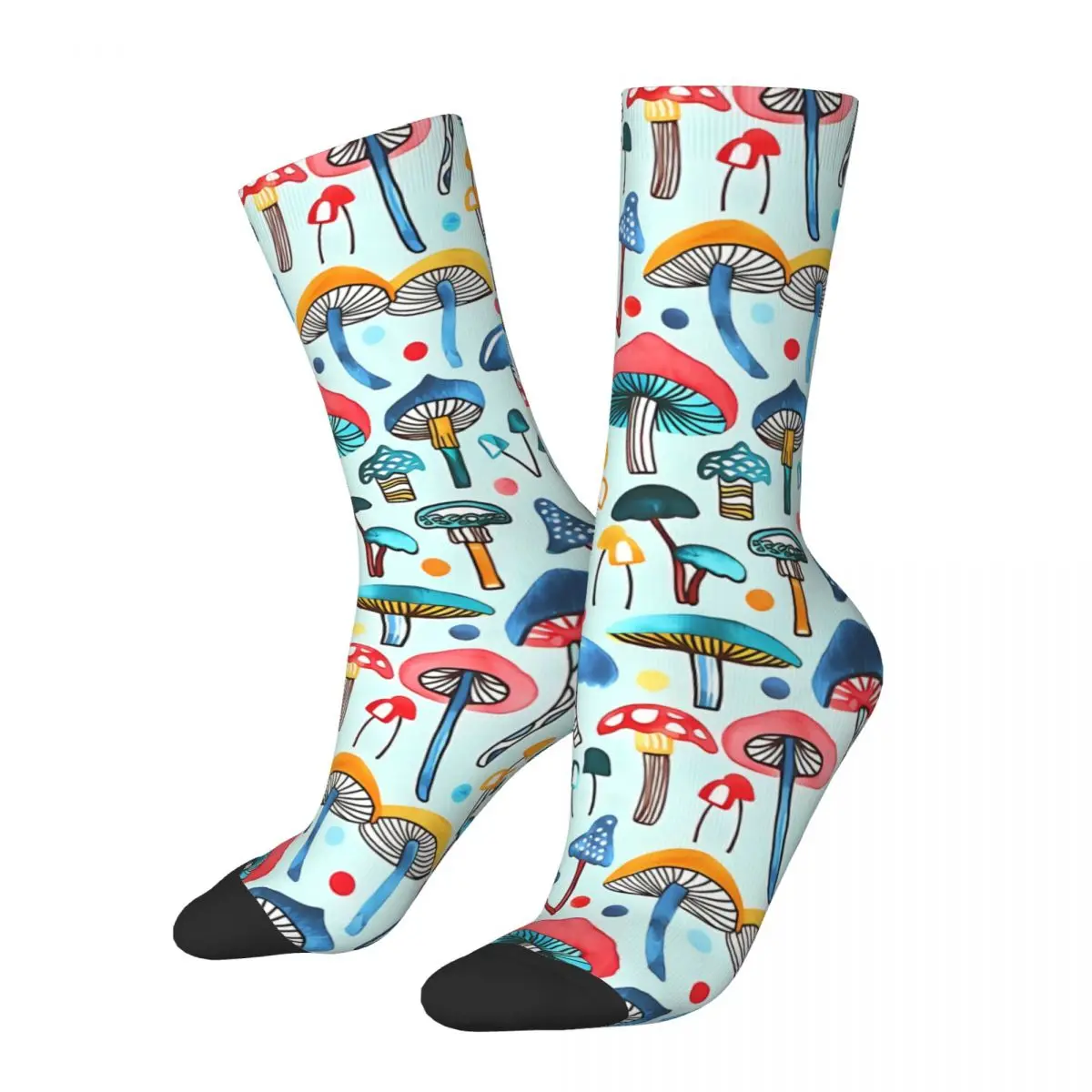 Retro Alice's Mushrooms Men's Socks Mushroom Unisex Street Style Pattern Printed Crazy Crew Sock Gift