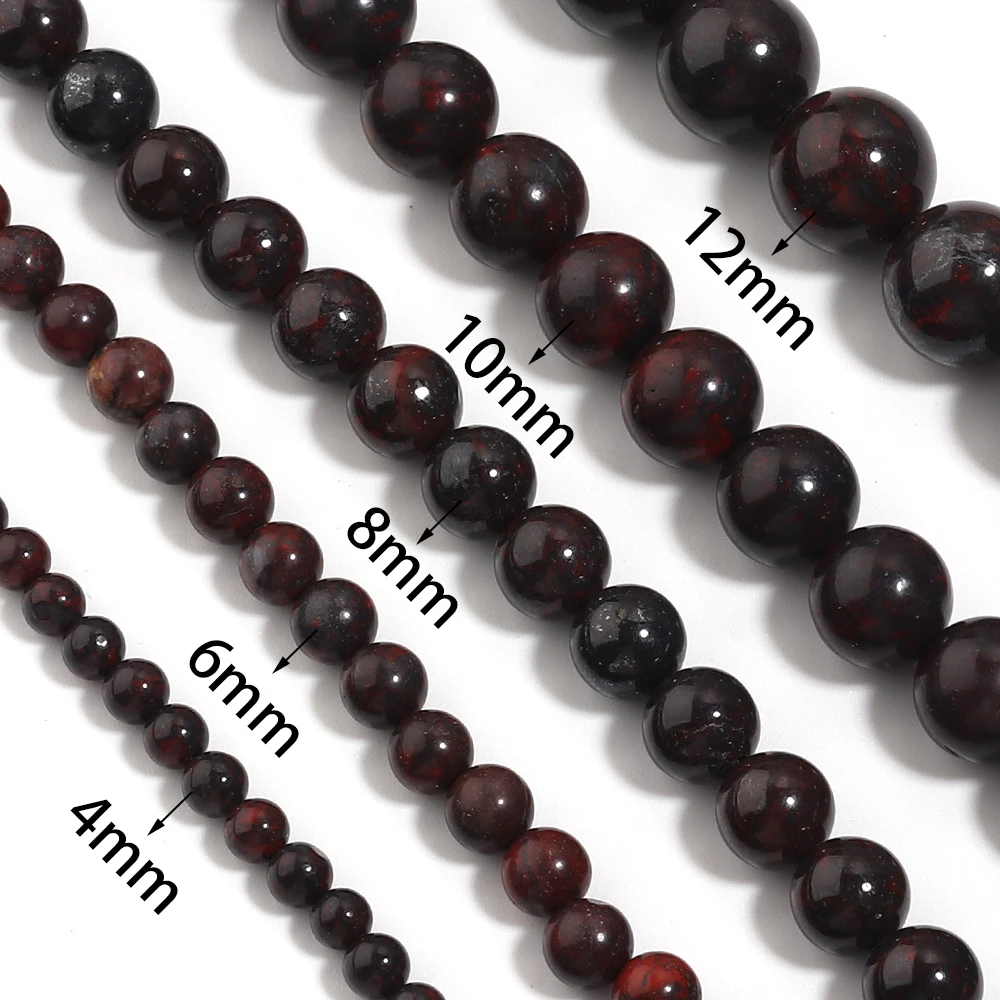 4/6/8/10/12mm Natural Stone Mahogany Obsidian Beads Round Spacer Beads for Jewelry Making Supplies DIY Bracelets Accessories view 2