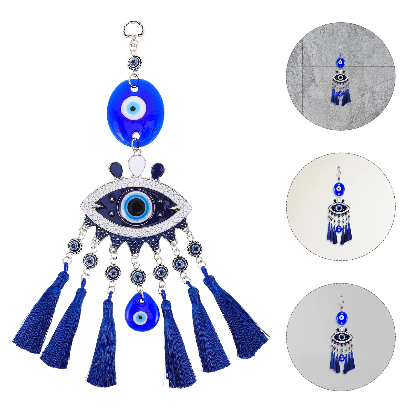 

Blue Eye Vintage Hanging Ornament Evil Eye Wind Chime Unique Retro Home Decor Metal Wall Charm for Door Window Car