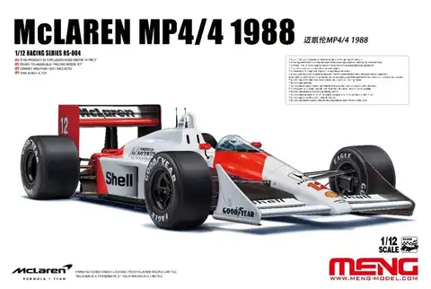 MENG RS-004 1/12 레이싱 카, MP4/4, 1988 인치 모델 자동차, 재고 한정판
