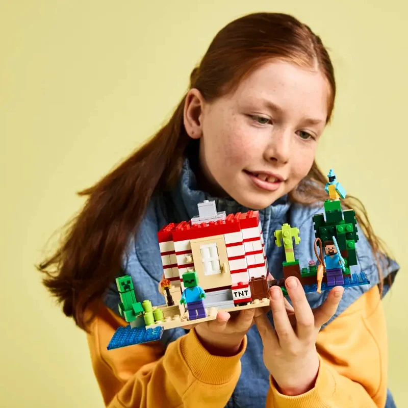 ليغو كتل عالمي TMT الغابة منزل خشبي مجموعة الأطفال ألعاب حسية الفتيان والفتيات 3 سنوات + نموذج DIY هدية للأطفال #4