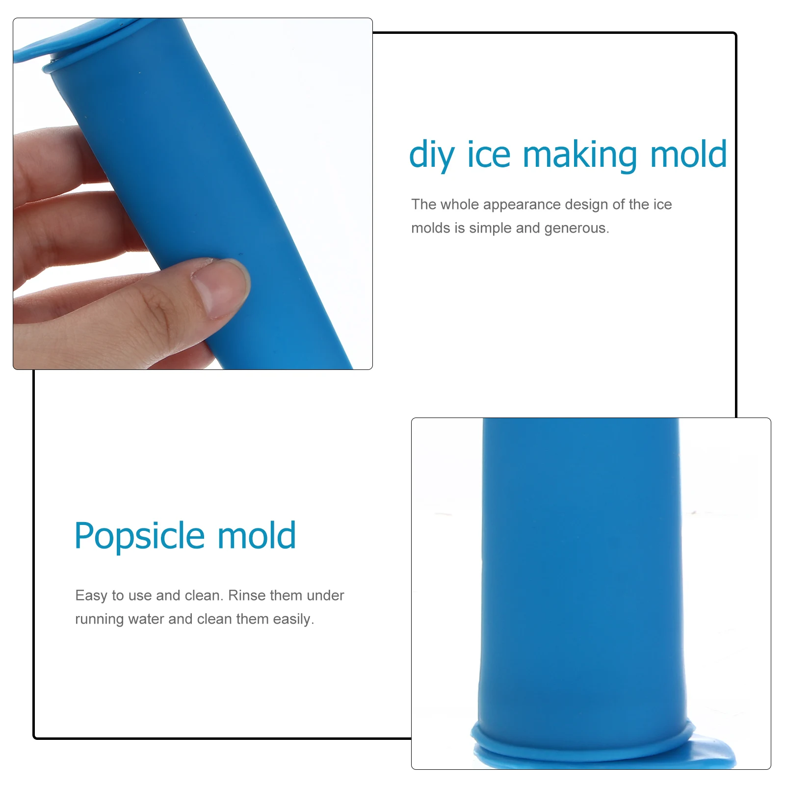 

6pcs Ice Pop Molds Silicone DIY Ice Making Tools Summer Refrigerator Pudding Popsicle Mold Easy Clean Random Color