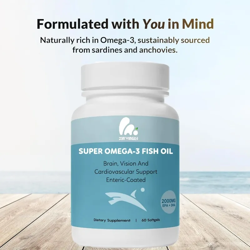 Natural Health Omega-3 Fish Oil Contains 600mg EPA and 400mg DHA, Beneficial for Joint Health -60 Soft Capsules