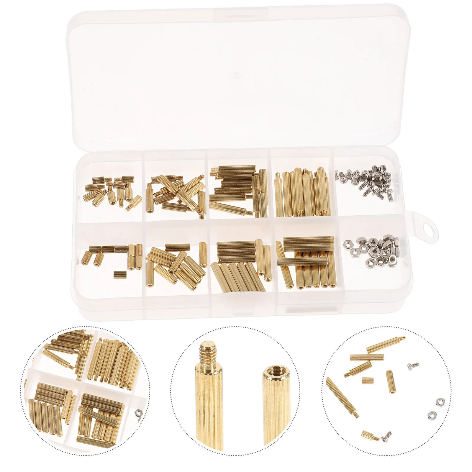 120Pcs Brass Standoffs Screws Assortment Kit Hex Male Female Spacer for Pcb Computer Motherboard Laptop Repair Circuit Board Kit