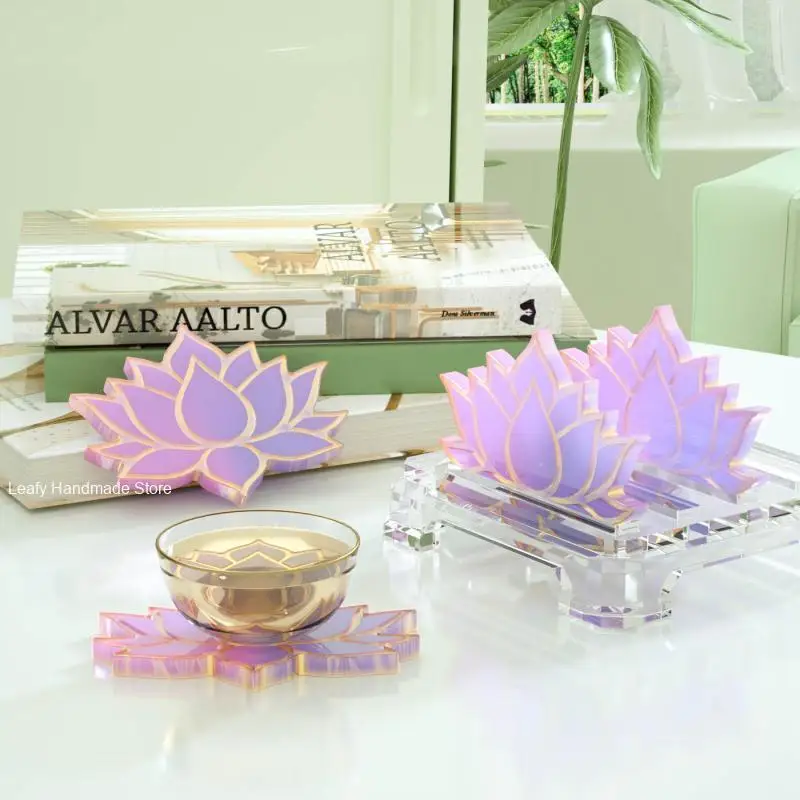 Lotus Tray Silicone Mold for Resin Tea Plate Coaster Diy Epoxy Uv Resin Molds for Home Craft Making Gypsum Cup Cushion Mold