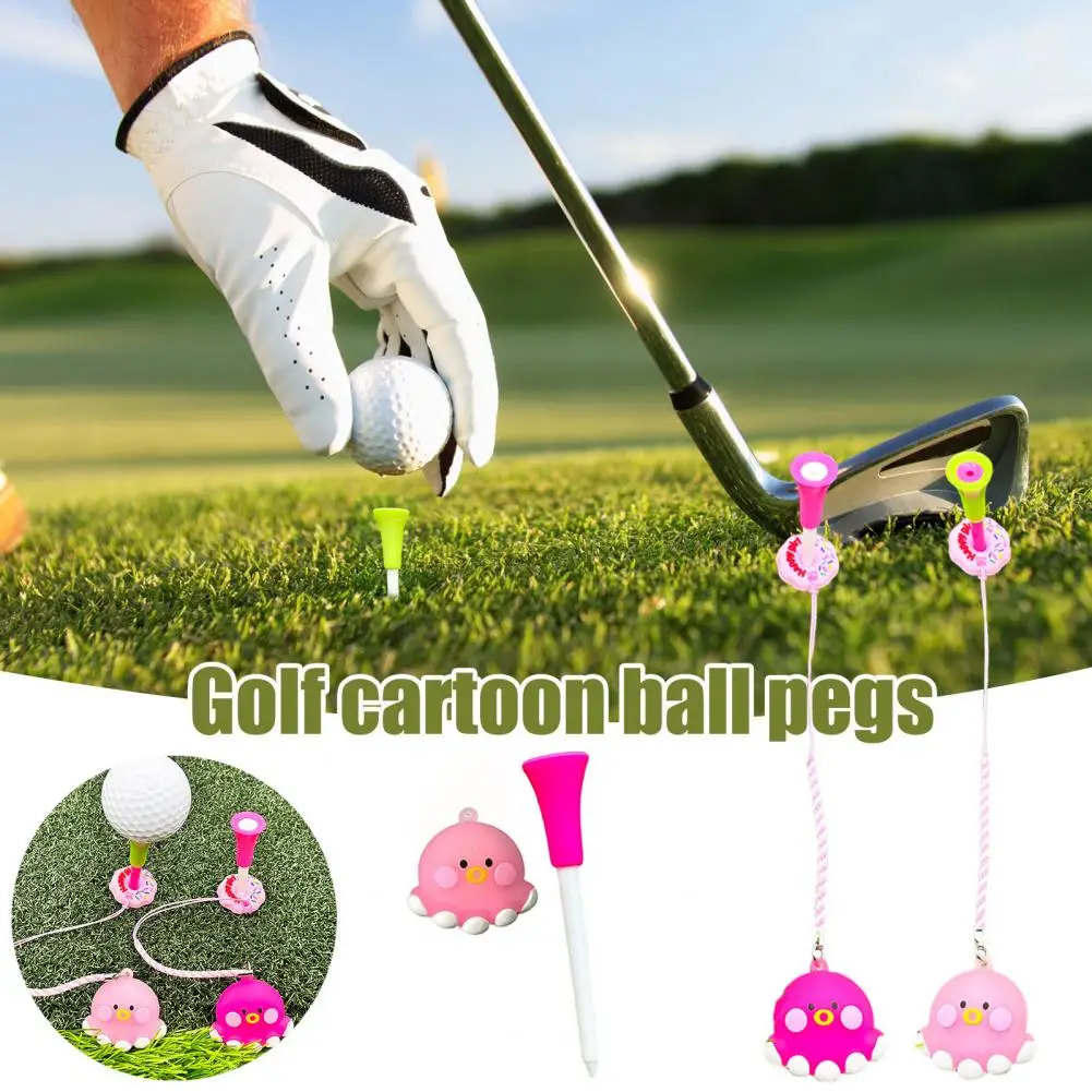 Durable Golf Tee Storage Octopus Golf Tee Hanger with Strap Anti-lost Rubber Tee Ring Holder Adjustable Silicone Golf for Men