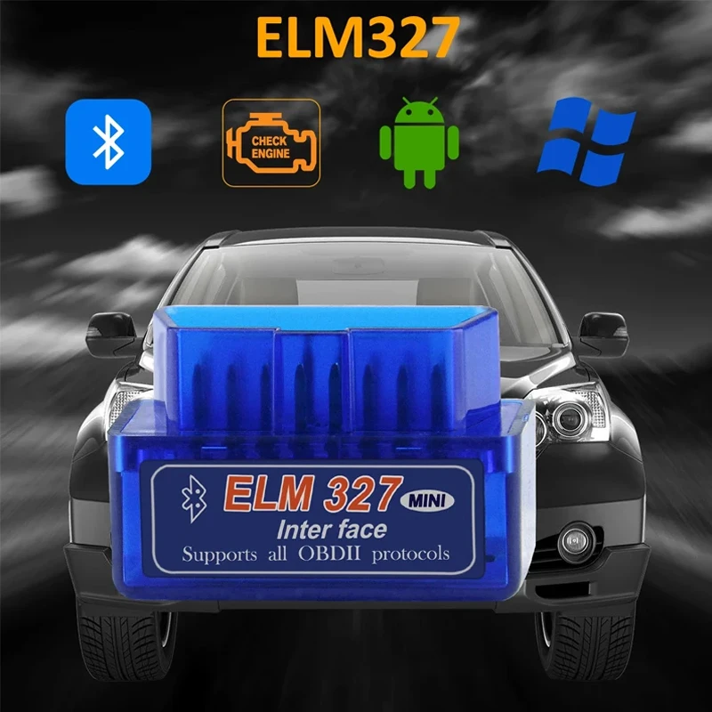 Mini Bluetooth ELM327 V2.1 Automotive OBD2 Diagnostic Tool Scanner Check Engine Code Reader For IPhone Free Update