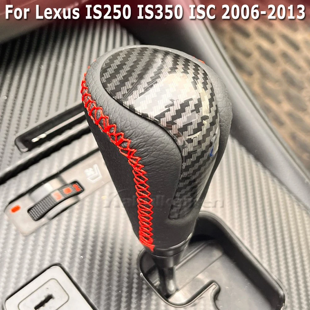 Automatic Transmission Gear Shift Knob Shifter Lever Handle for Lexus IS250 IS350 ISC 2006-2013 PTR51-53080,Red Line