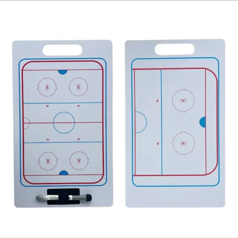 

Ice Hockey Tactic Board PVC Wear-resistant Puck Training Match Coaching Clipboard Portable Ice Hockey Strategy Board Coach Gear